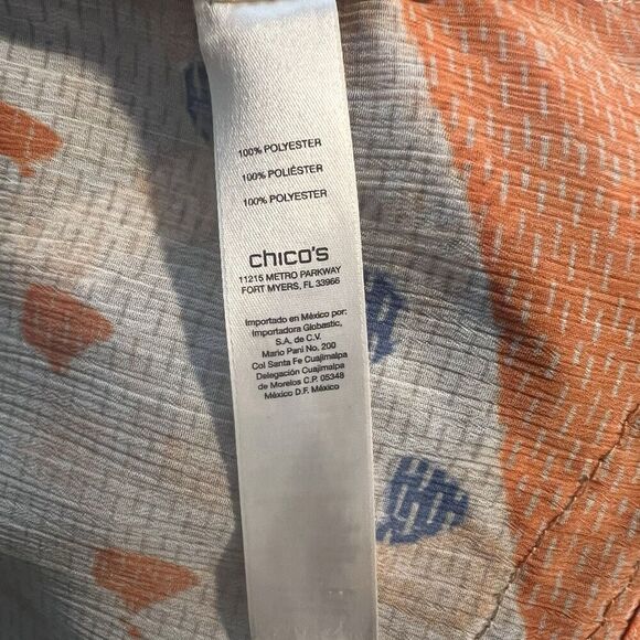 Chicos Women’s Top Sz 2 Large Sheer Sequin - Picture 4 of 6